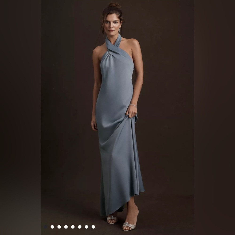 BHLDN Ruby Twist Halter Satin Gown